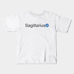 Verified Sagittarius (Black Text) Kids T-Shirt